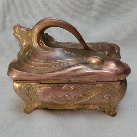 🎬Vintage🎬 ART NOUVEAU CASKET JEWELRY BOX - Picture 5 of 9